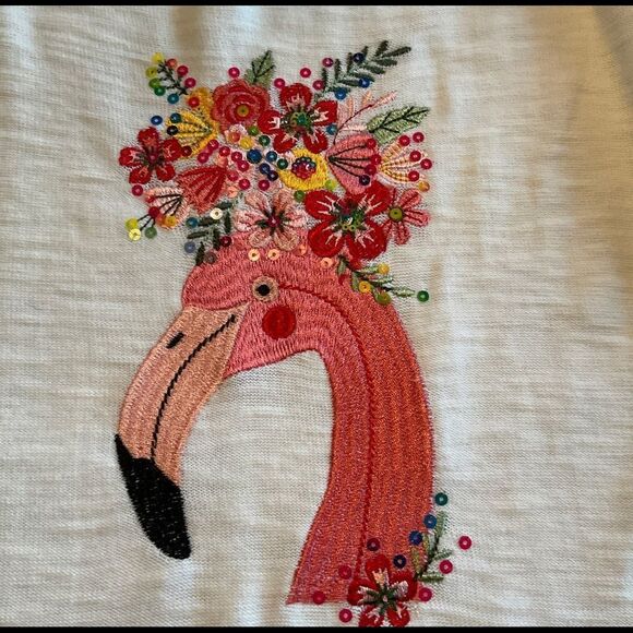 CABANA CAY Women's Large Flamingo Pull Over Sweater - Picture 4 of 5